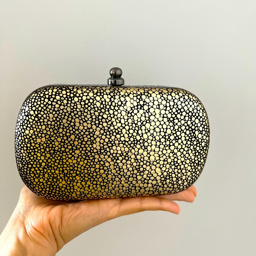 Club Monaco Black and Gold Clutch